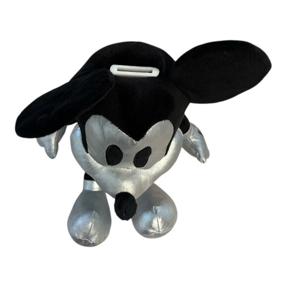 Disney 100 Silver Mickey Mouse Coin Bank | 15" Plush-Style CVS Exclusive 2023 - Picture 3 of 5